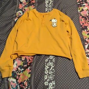 Snoopy Long Sleeve Crop Top